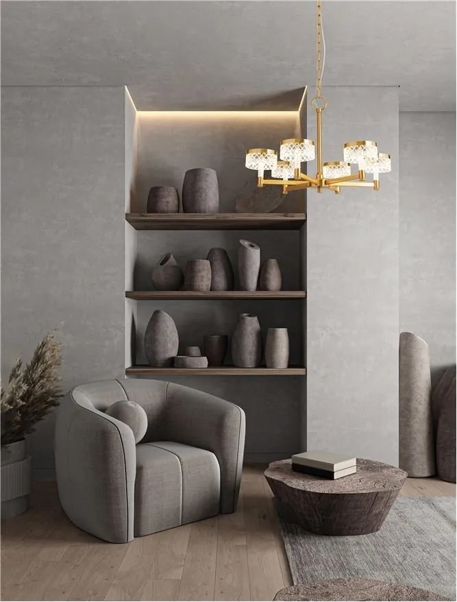 Candelabru LED design modern cu 6 brate Bion
