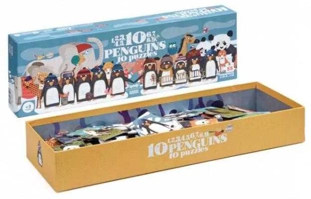 Puzzle progresiv 1,2,3..10 pinguini Londji