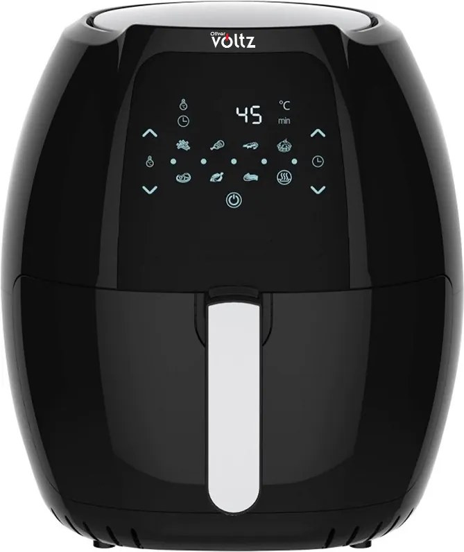 La mâna a doua: Friteuza cu aer cald Oliver Voltz OV51980F, 1800W, 7.7 L, 8 programe, Timer, Negru