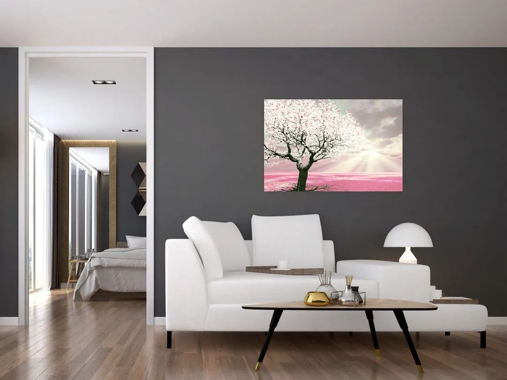 Tabloul copacului roz (90x60 cm)