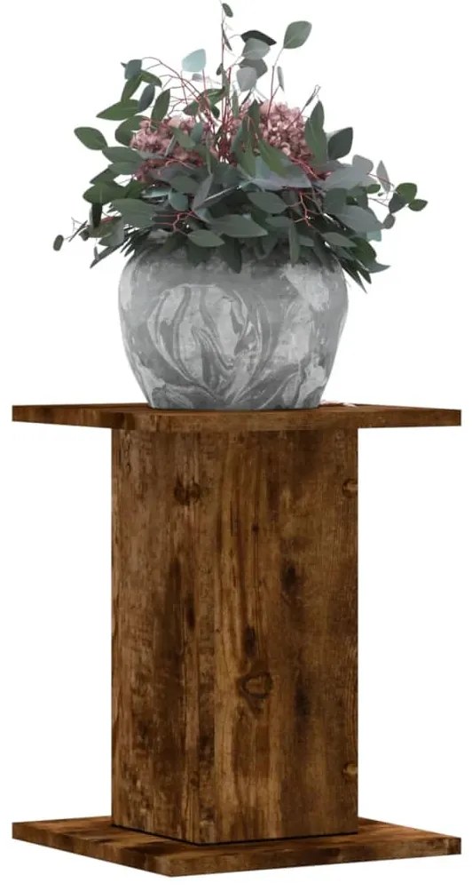 vidaXL Suporturi de plante 2 buc. stejar fumuriu 30x30x40 cm lemn