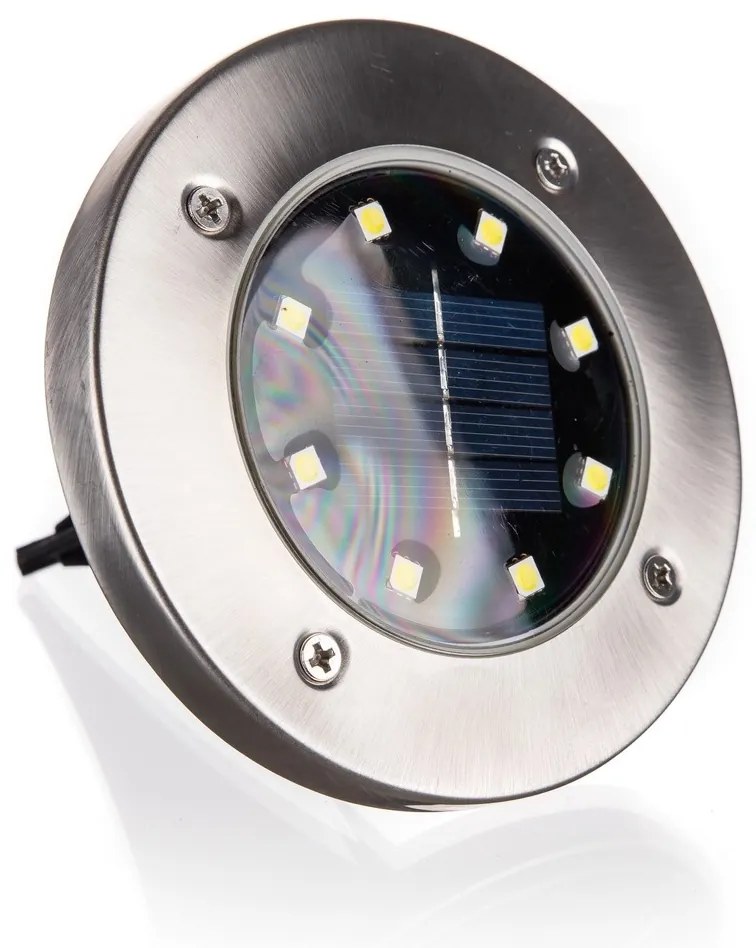 Happy Green Lampă LED încastrabilă solarăargintie, 12 cm