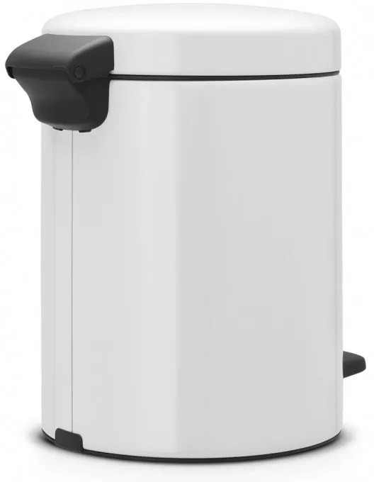 Cos de gunoi cu pedala Brabantia NewIcon 649004, 5 L, Inchidere lina, Baza antiderapanta, Alb