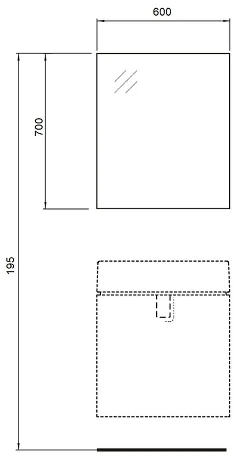 Oglinda baie 60 cm cu rama metalica Kolo Geberit Group,Twins 600x700 mm