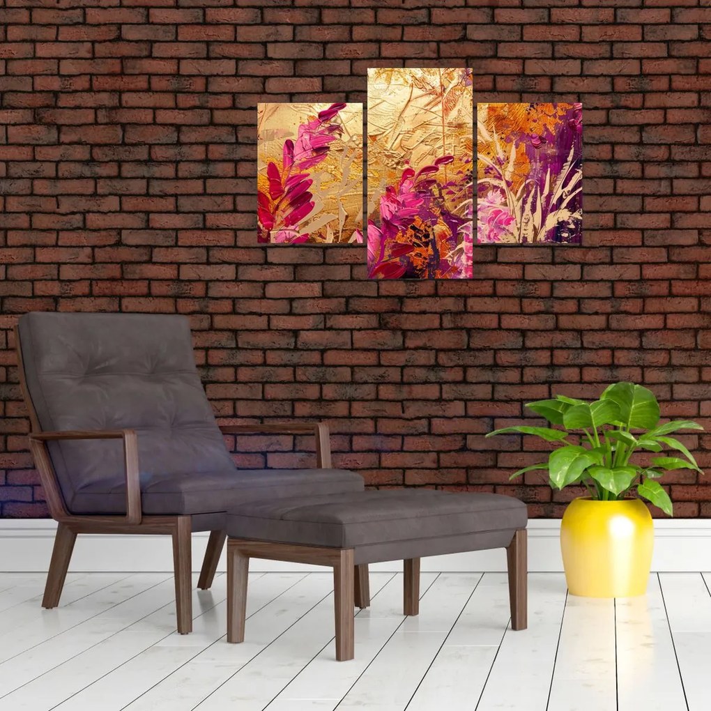 Tablou - Pictură abstractă de flori II. (90x60 cm)