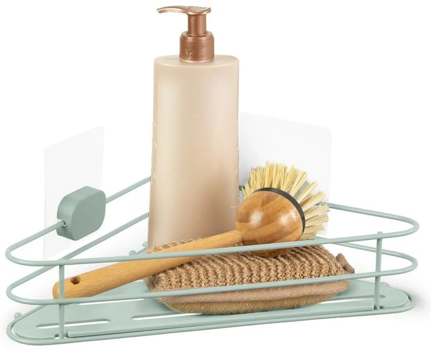 Raft pentru baie verde de colț autoadeziv din metal Grena – Compactor