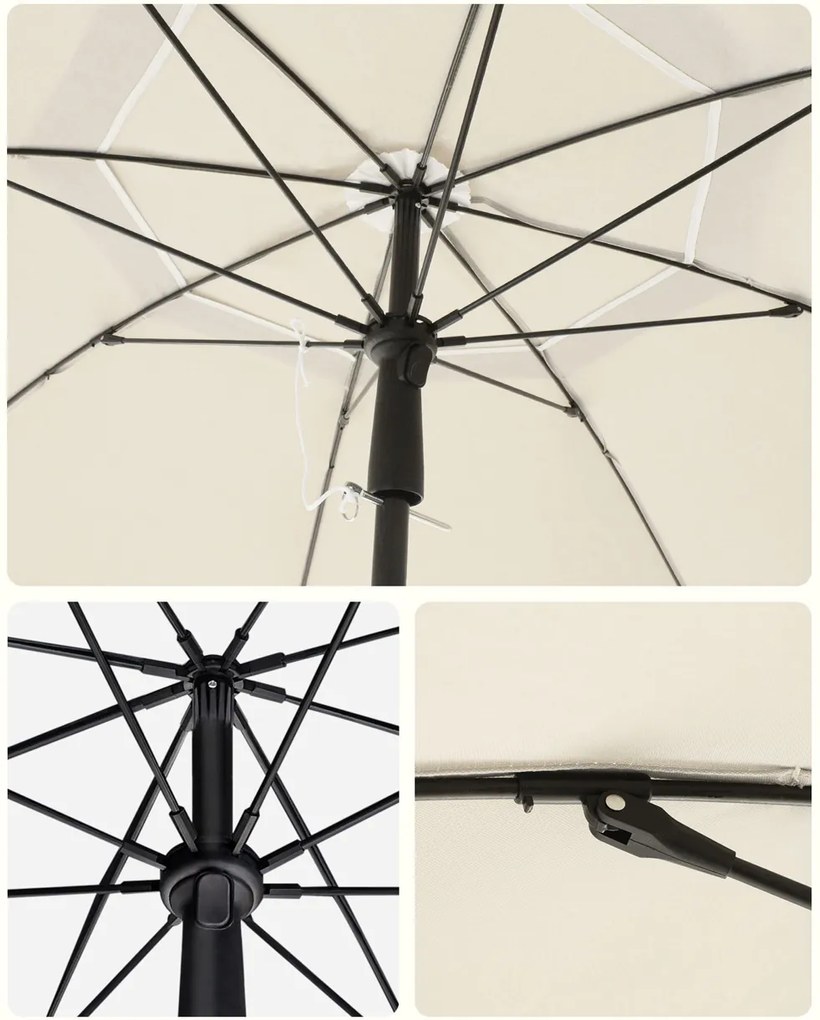 Umbrelă SOLARA, Ø200 cm, bej SongmicsHome