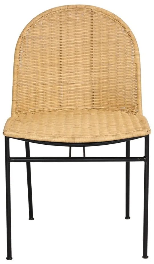 Set 4 scaune din ratan Sofia și masă neagră Marienlis - Bonami Essentials