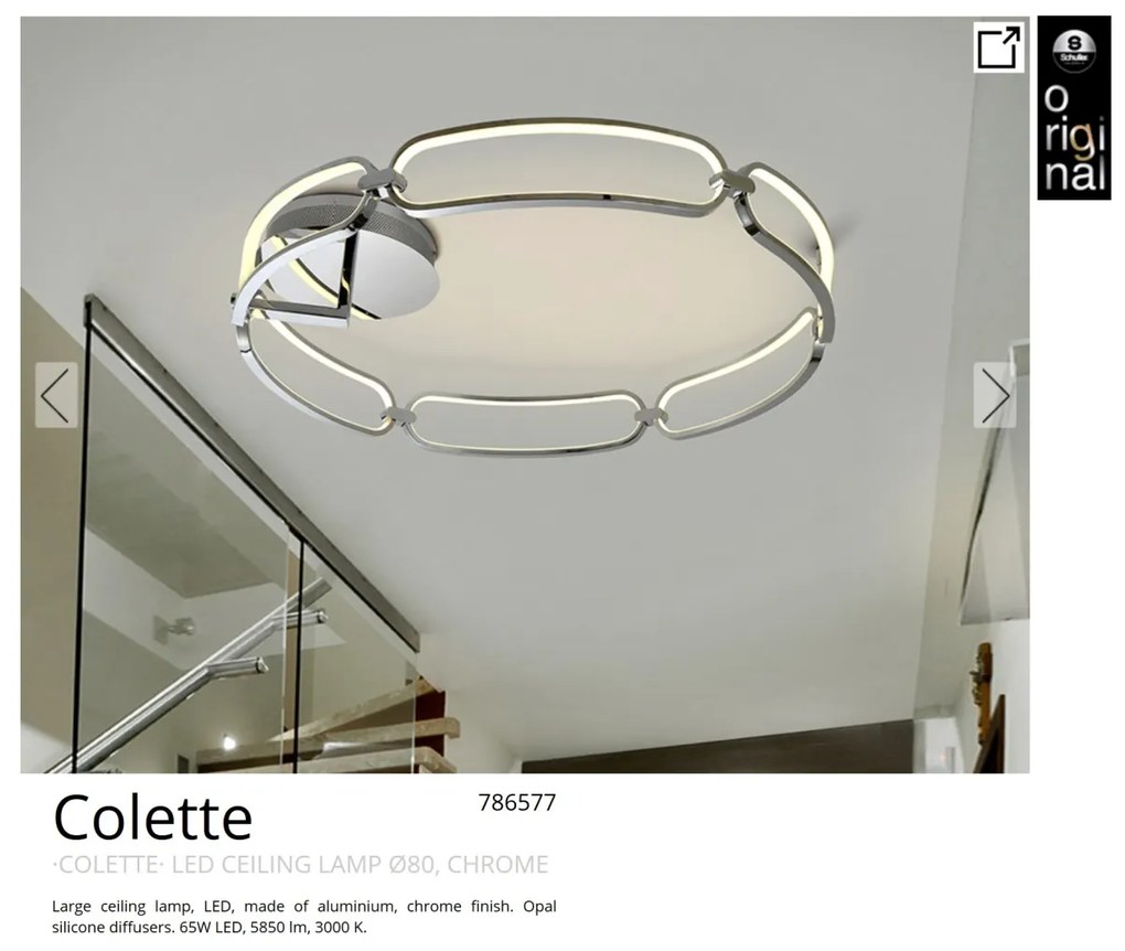 Lustra LED aplicata design ultra-modern 80cm Colette. crom