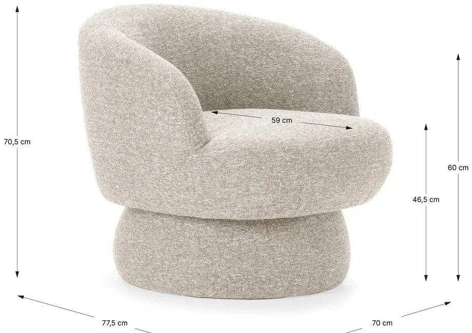 Fotoliu bej pivotant Dali – MOME