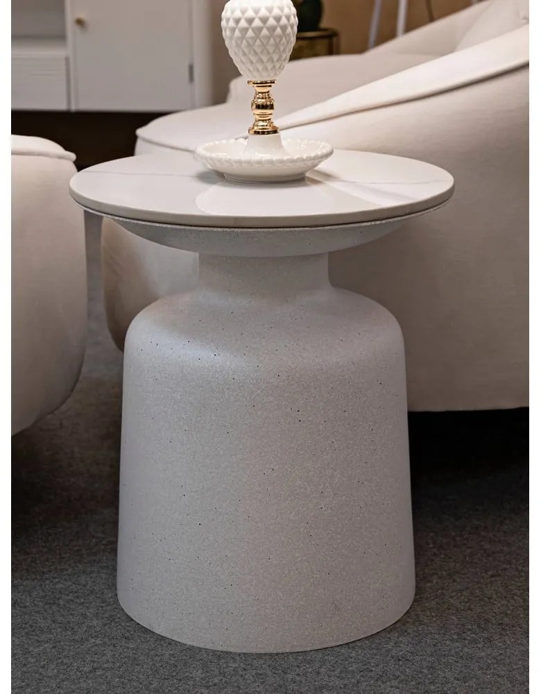 Măsuță auxiliară rotundă cu blat ceramic ø 40 cm Fush – Mauro Ferretti