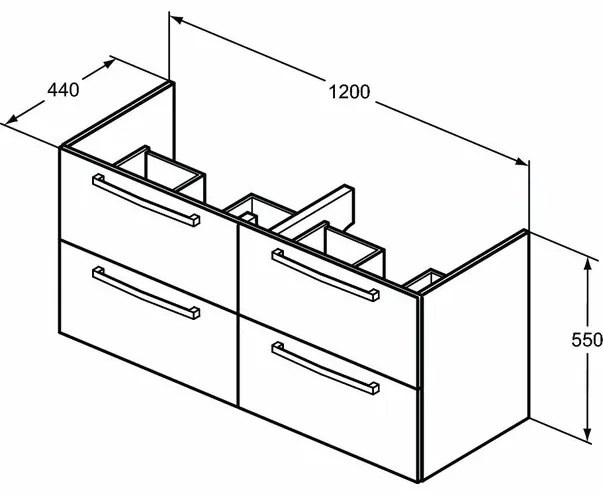 Dulap baza suspendat Ideal Standard Tempo 120 cm, alb lucios