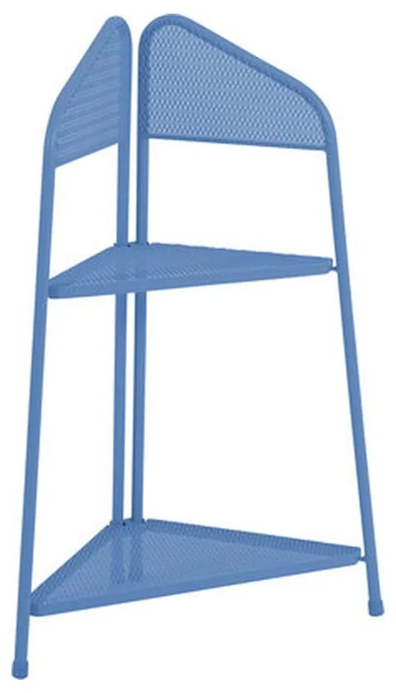 Etajeră metalică pe colț pentru balcon ADDU MWH, înălțime 100 cm, albastru