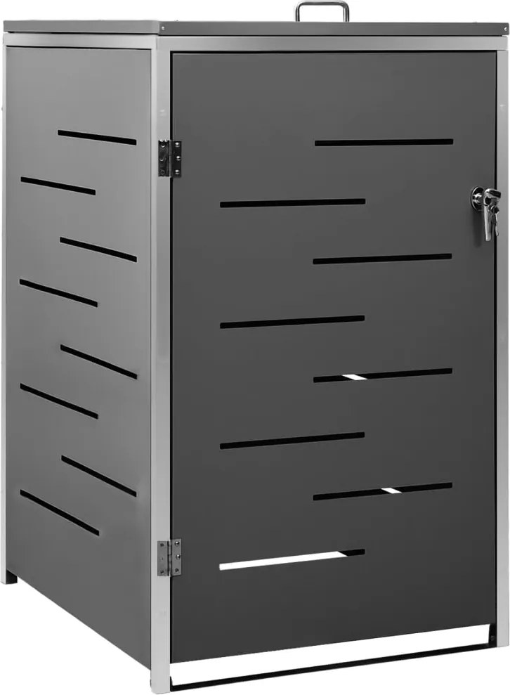 vidaXL Magazie pentru pubelă unică, 69x77,5x112,5 cm, oțel inoxidabil