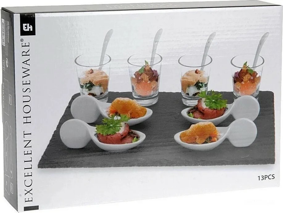 Set de servire pentru gustări EH 13 buc ,spoon
