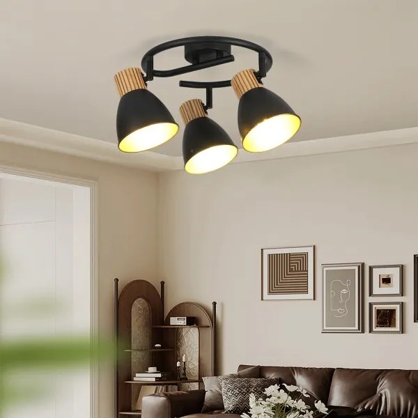 Brilagi - Lampă cu spoturi ODENSE 3xE14/10W/230V lemn/negru