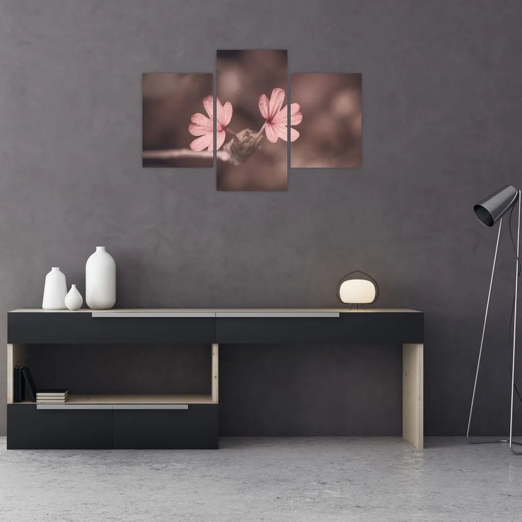Tablou cu floare roz (90x60 cm)