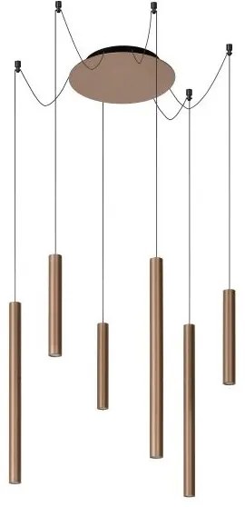 Lustră LED dimabilă pe cablu Lucide 74403/06/97 LORENZ 6xLED/4W/230V cupru