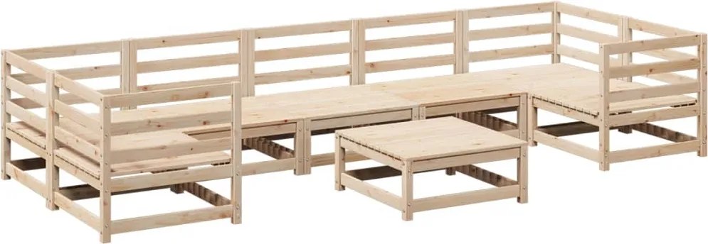 vidaXL Set canapea de grădină, 8 piese, lemn masiv de pin