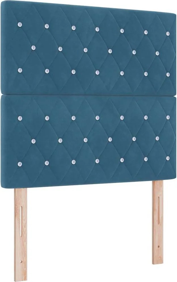 vidaXL Tăblie cap Albastru închis 90 cm Catifea