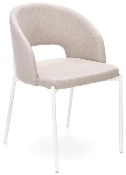 Scaun textil K486 bej-alb - H 77 cm