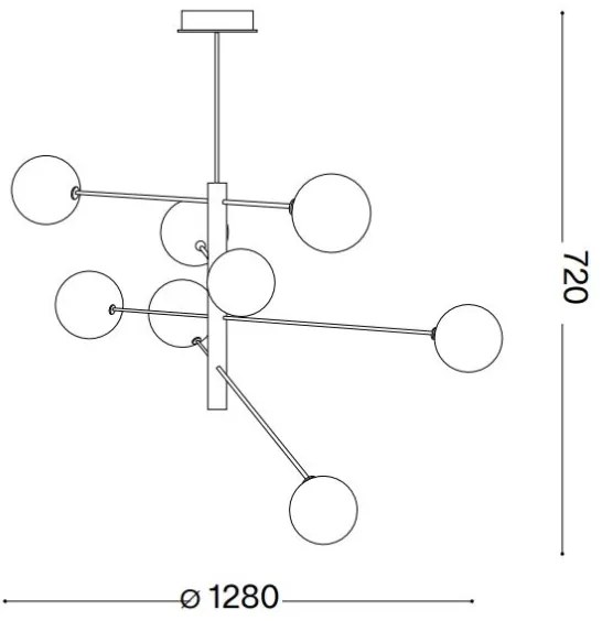 Lustră LED pe tijă Ideal Lux EQUINOXE 8xG4/2W/230V d. 128 cm crom/fumuriu