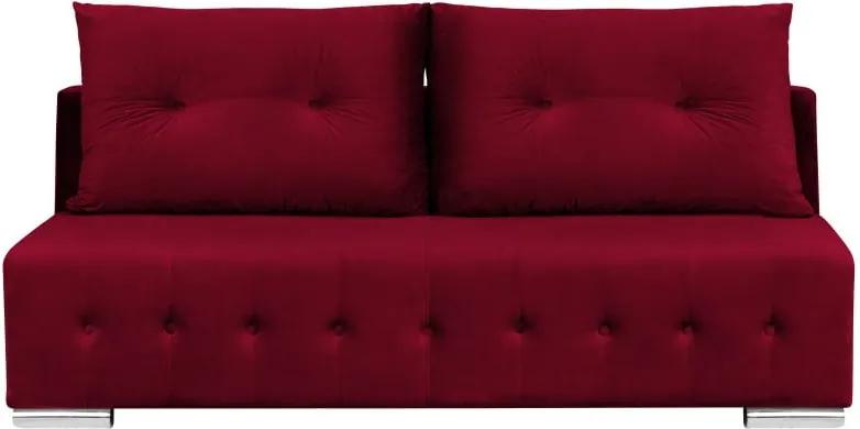 Canapea extensibilă cu 3 locuri și spațiu pentru depozitare Melart Robert, roșu închis