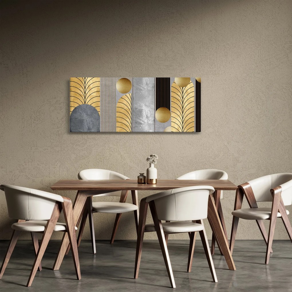 Tablou - Decorațiuni de aur (120x50 cm)