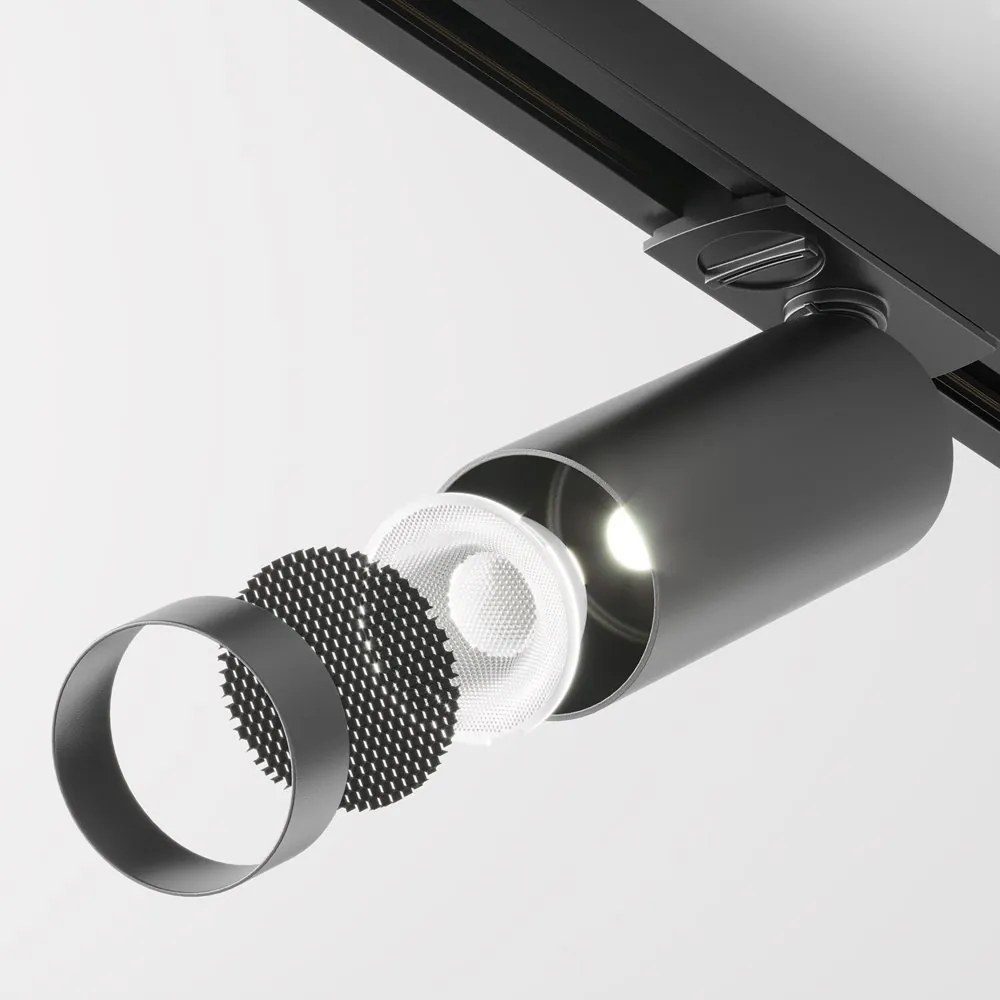 Spot LED dimabil, accesoriu pentru sinele monofazate Unity, Focus LED negru 4000K