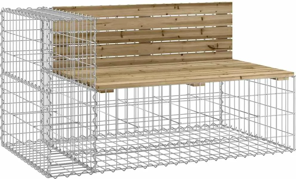 vidaXL Bancă de grădină design gabion 122x71x65,5cm lemn pin impregnat