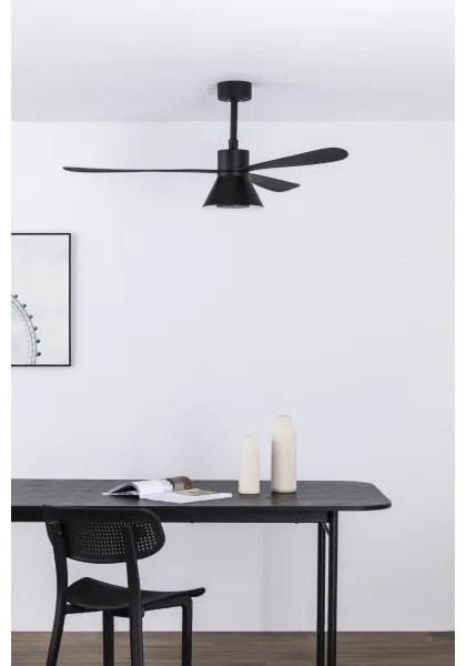 FARO 33761WT-23-LED Ventilator cu dimmer AMELIA L CONE LED/20W/230V negru Ø132 cm WT +DO