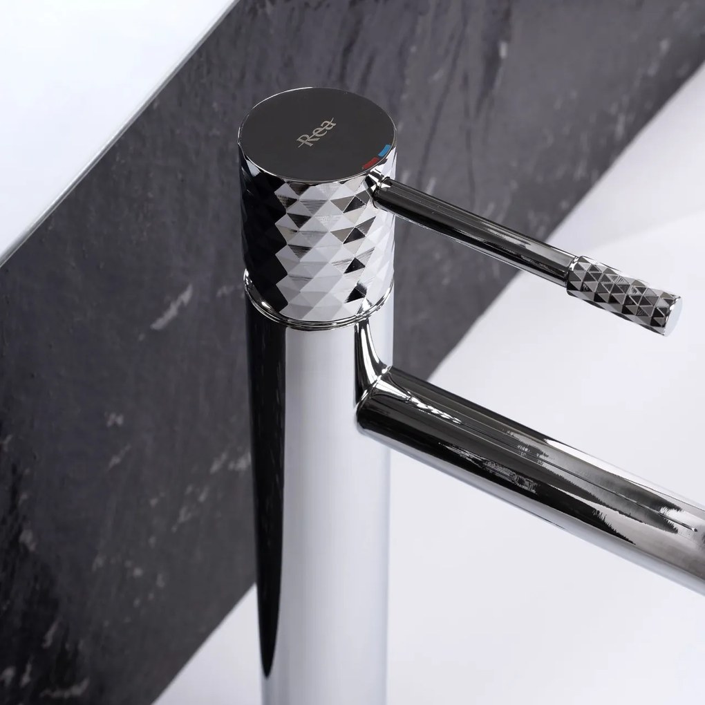 Baterie pentru lavoar Rea Lungo Diamond Crom