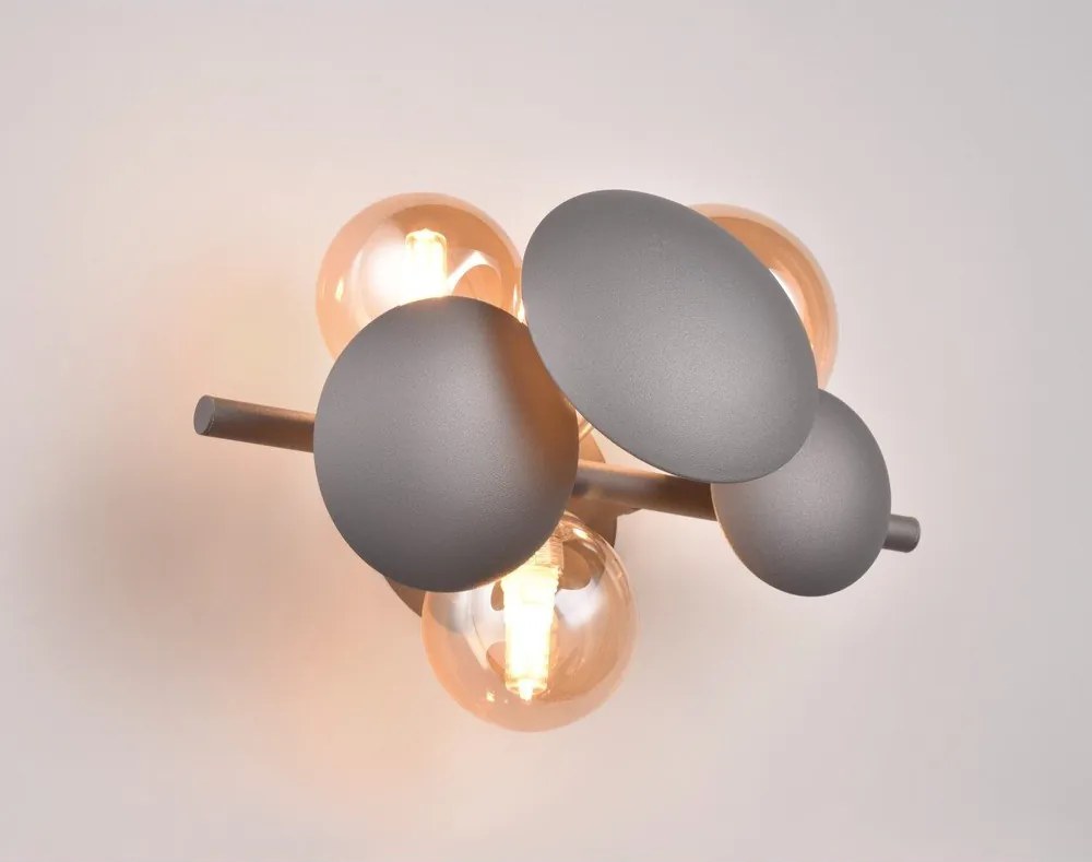 Aplică de perete gri-auriu Bubble – Trio Select