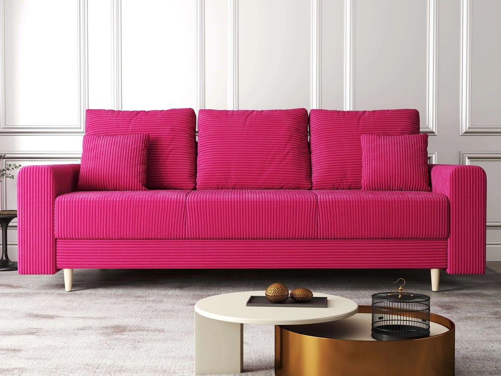 Canapea extensibilă dumonde cu ladă de depozitare si sezut confortabil din spuma high-density, Kronos Zoom Rosu 210x100 cm