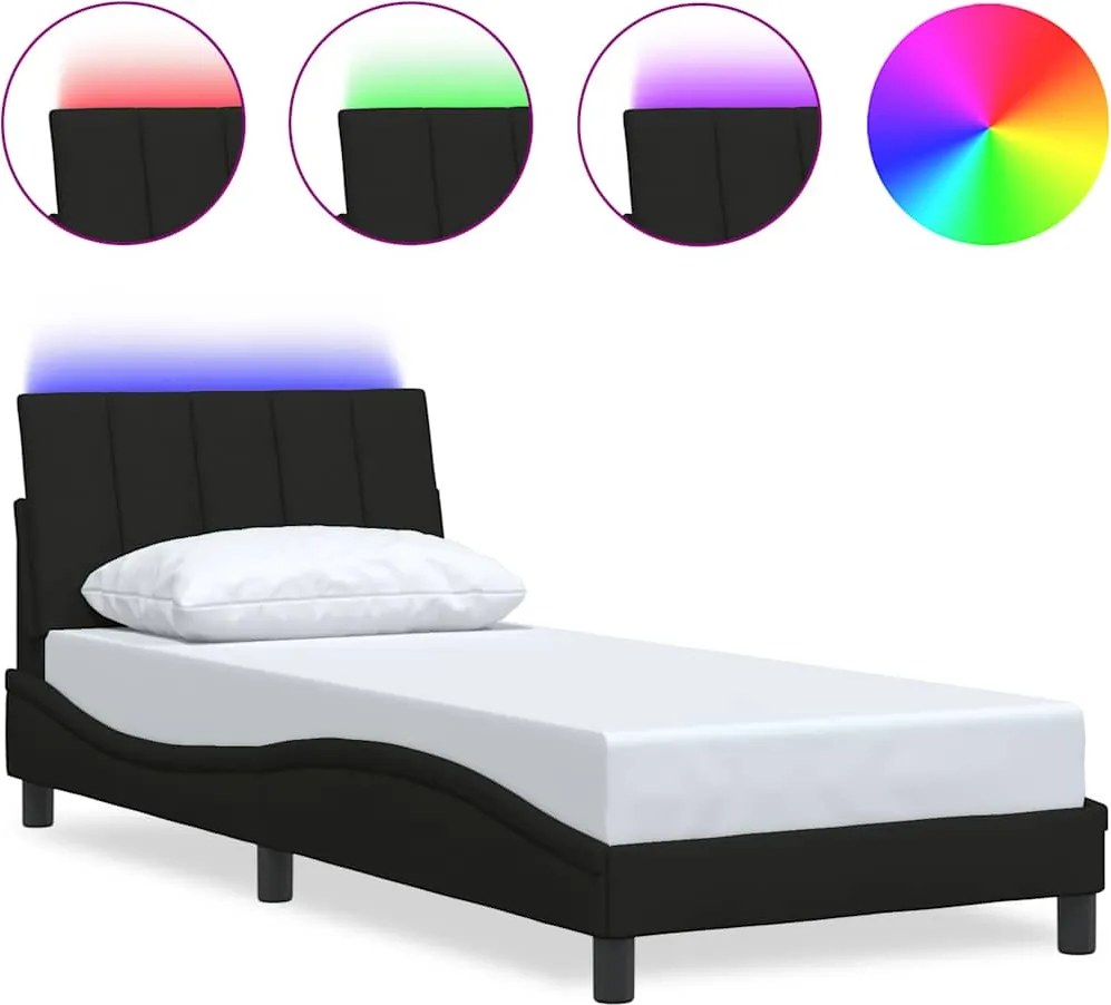 vidaXL Cadru de pat fără saltea Hanko țesătură neagră 90x200 cm