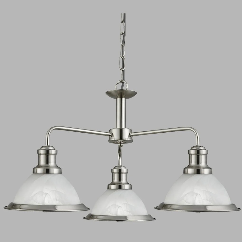 Lustra suspendata design clasic Bistro argintiu satin 1593-3SS SRT
