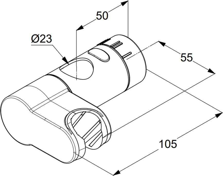 Suport glisant para dus Kludi montare pe bara crom lucios