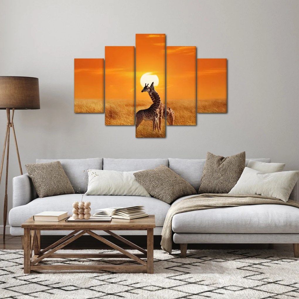 Tablou - Girafe în Parcul Național Serengeti (150x105 cm)