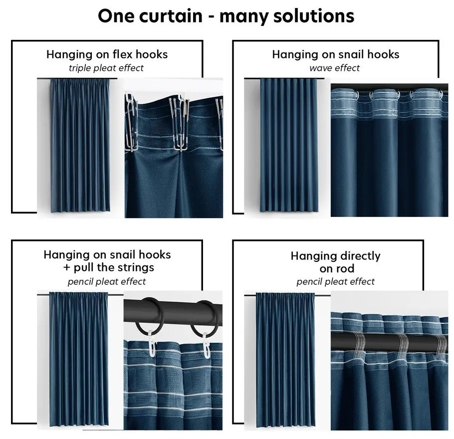 Draperie albastră dimout (semi-opacă) din catifea 200x250 cm Velto – Filumi