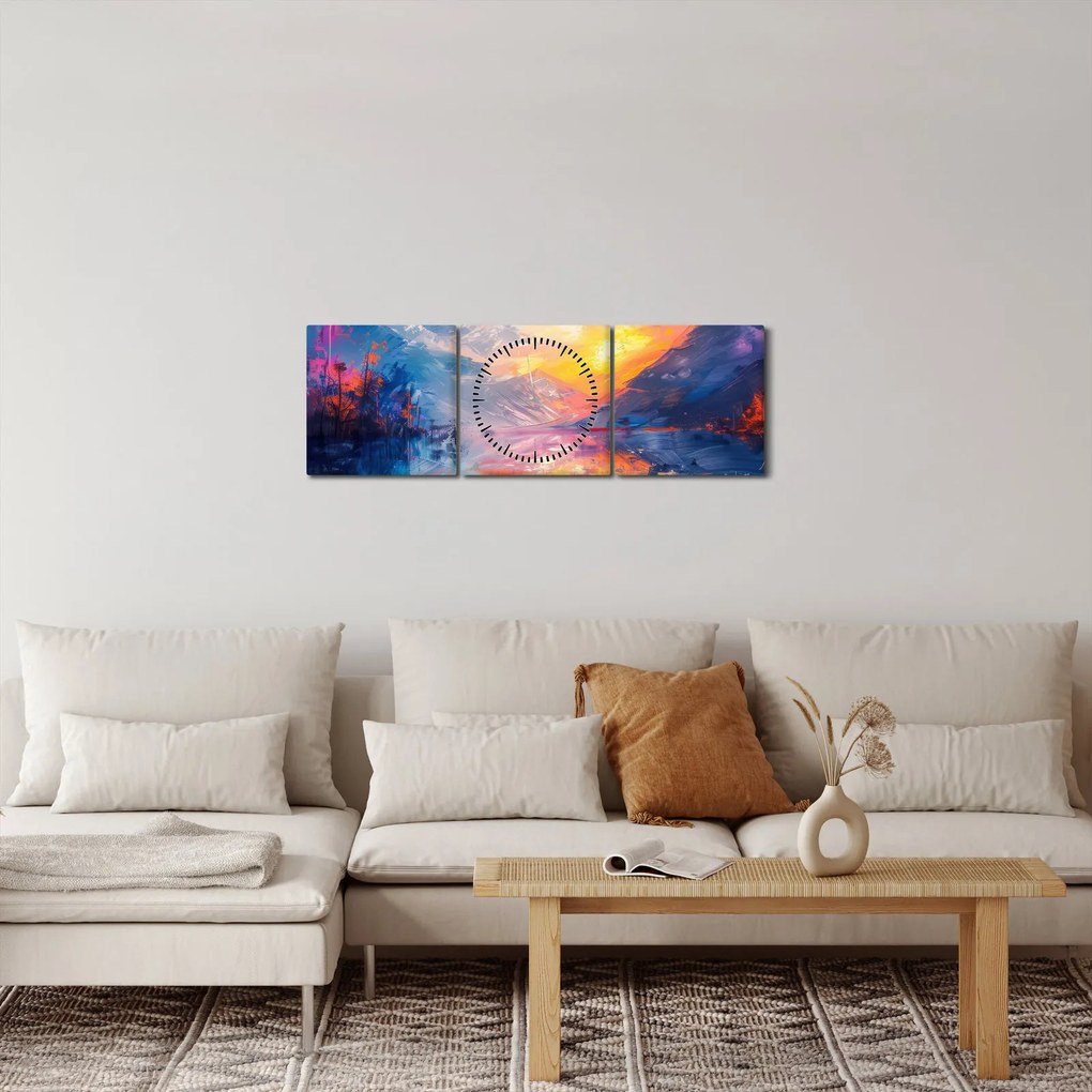 Tablou - Pictura peisajului (cu ceas) (90x30 cm)