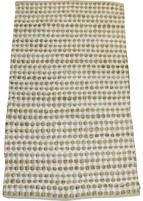 Covor tesut din carpe natur, noduri, bej 60x110 cm
