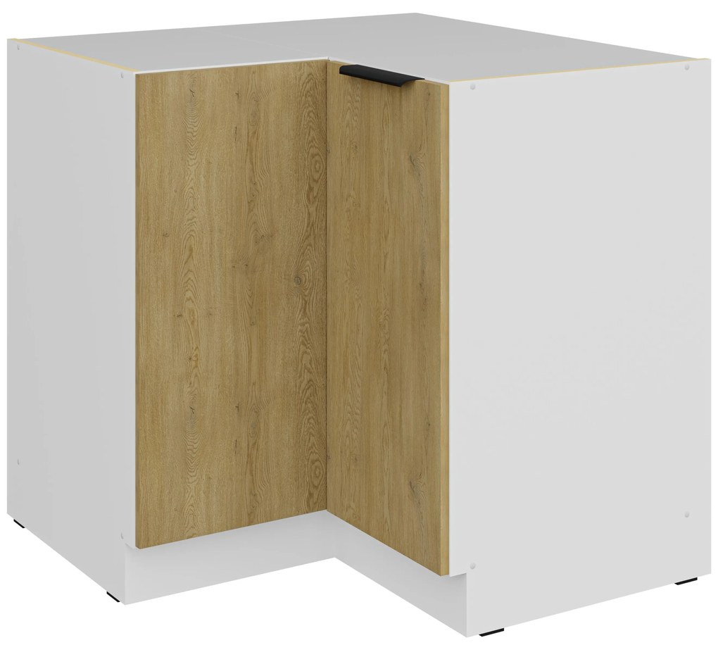 Dulap inferior de bucătărie de colț Carminia 90x90 DN 2F BB (stejar cremona + alb). 1128054