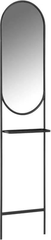 Oglinda ovala neagra din metal si sticla 41x184 cm Zelma La Forma