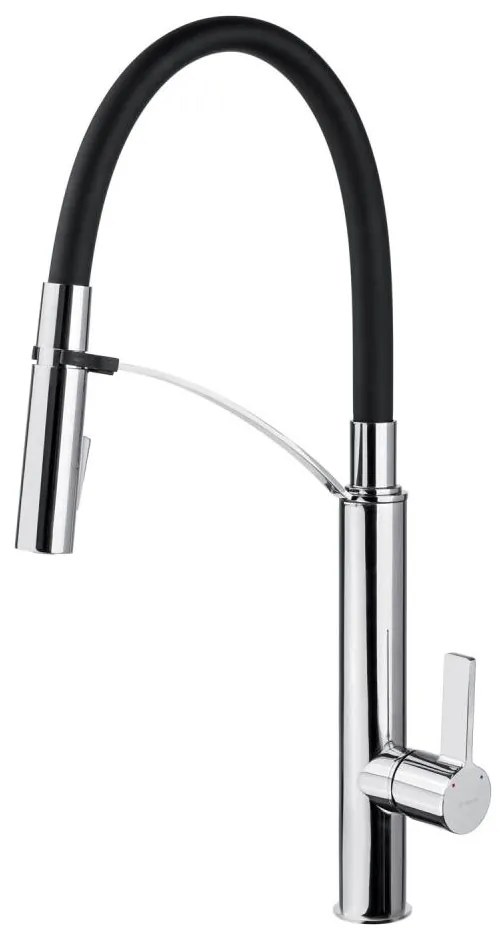 Deante BGB_B720 - Baterie chiuvetă GERBERA negru/crom cu braț flexibil