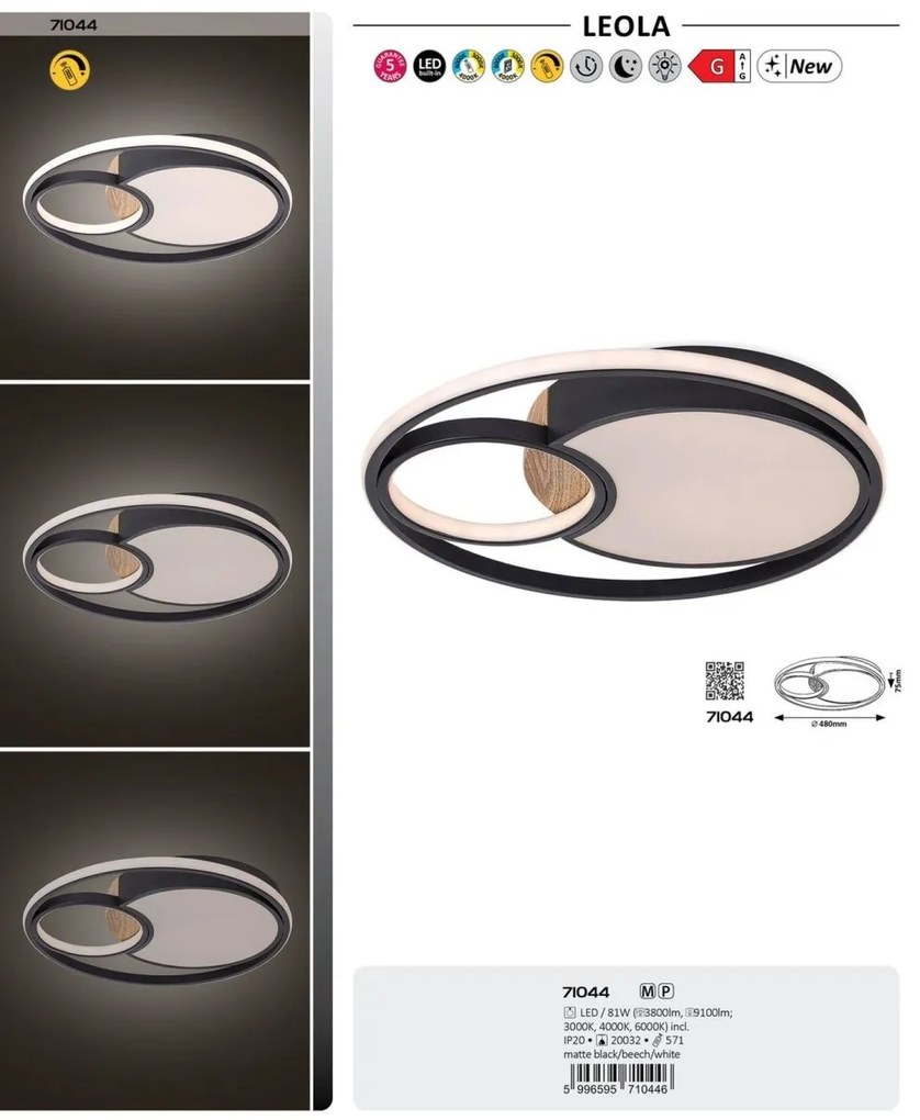 Lustra LED aplicata cu telecomanda Leola