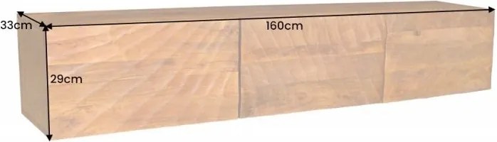 Comoda TV suspendata din lemn de mango Scorpion 160cm, maro