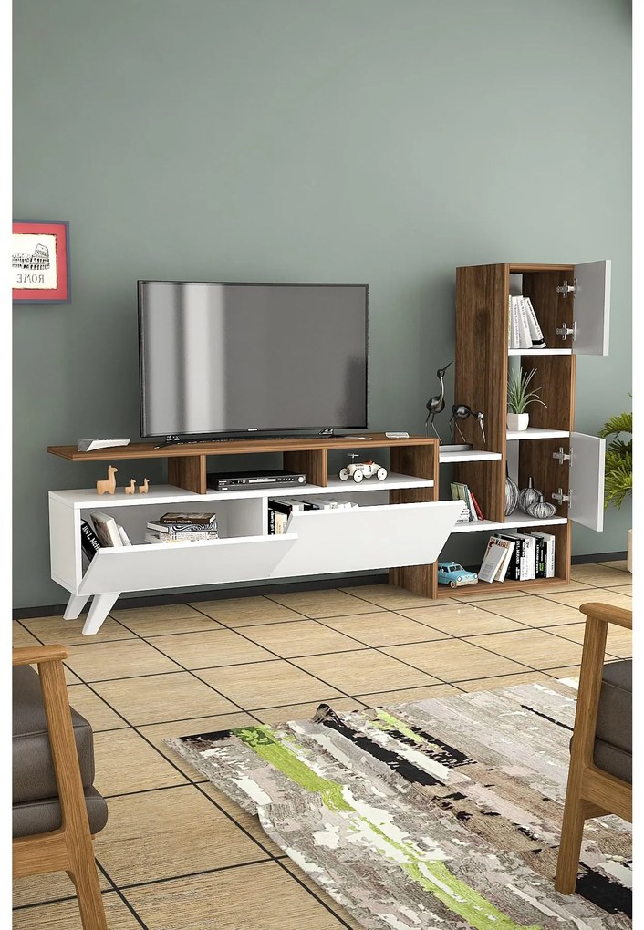Mobilier living Patovi 2 (alb + Nuc) . 1095631