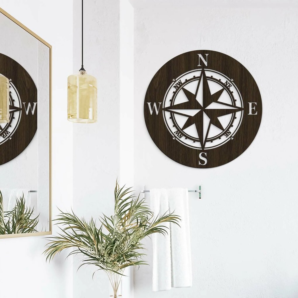 DUBLEZ | Decorațiune din lemn pentru perete - Busolă