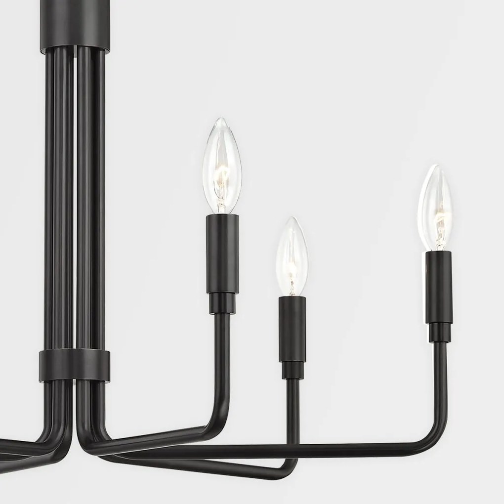 Candelabru design minimalist BRIGITTE bronz antichizat, cu 6 surse de lumina