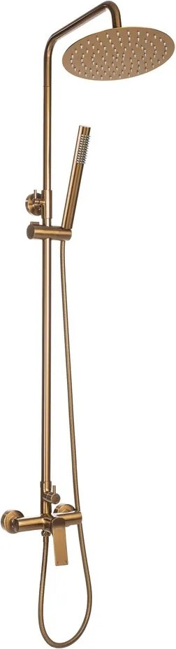 Coloana de dus cupru periat Invena Neri cu baterie monocomanda